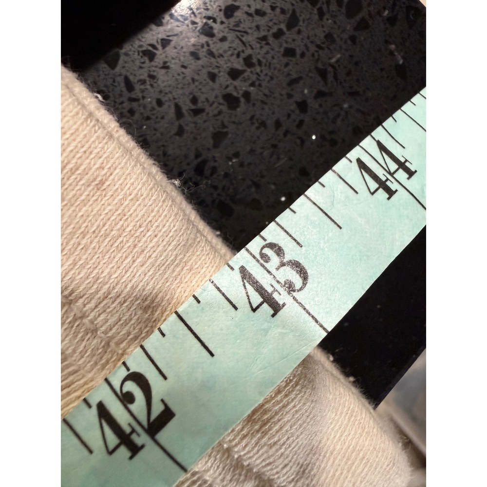 Aerie Cream Wide Leg Sweatpants Heathered Cotton Blend Fleece Lounge Pants M - Picture 6 of 7